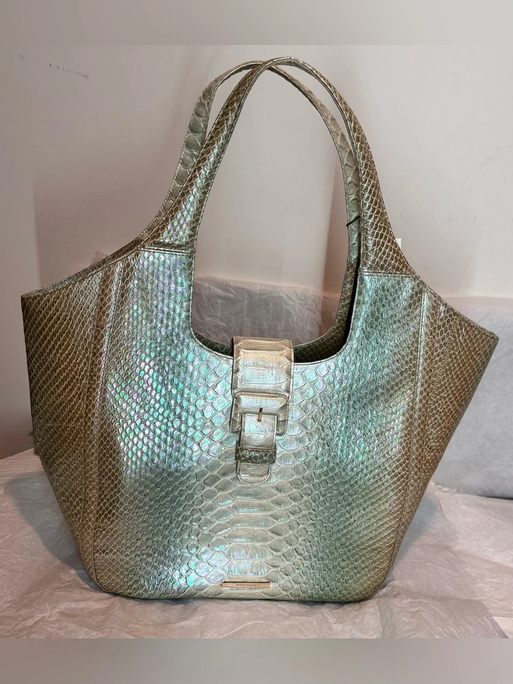 Brahmin NWT Large Carla Market Tote in Green Velocity — Rare!